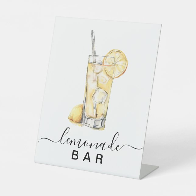Modern Lemonade Bar Pedestal Sign (Front)