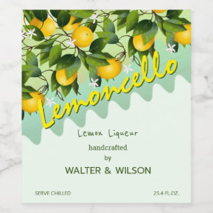 Modern Lemoncello Lemon Fruit Wine Label
