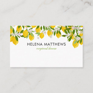 Modern Lemons Greenery Appointment Business Card