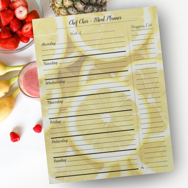 Modern Lemons Meal Planner & Trendy Grocery List Notepad (Creator Uploaded)