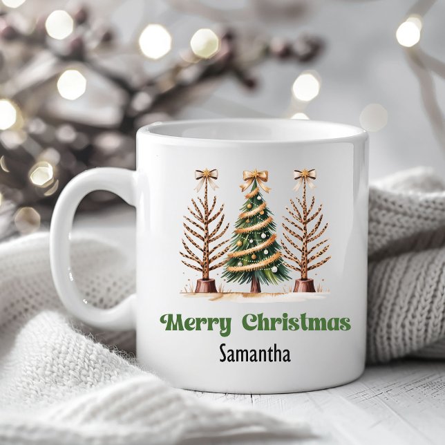 Modern Leopard Christmas Trees Personalised Mug (Modern Leopard Christmas Trees Personalized Mug)