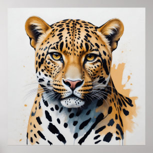 Modern Leopard Painting Wild Art Poster