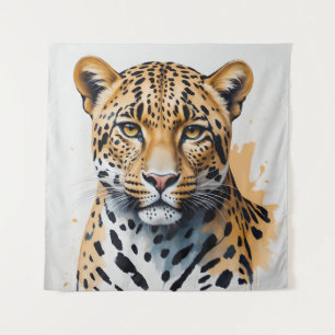 Modern Leopard Painting Wild Art Tapestry