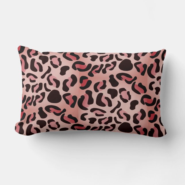 Modern Leopard Pattern Animal Lumbar Cushion (Front)