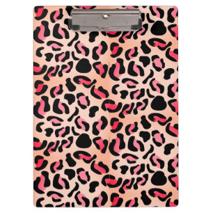 Modern Leopard Pattern Animal Print Clipboard