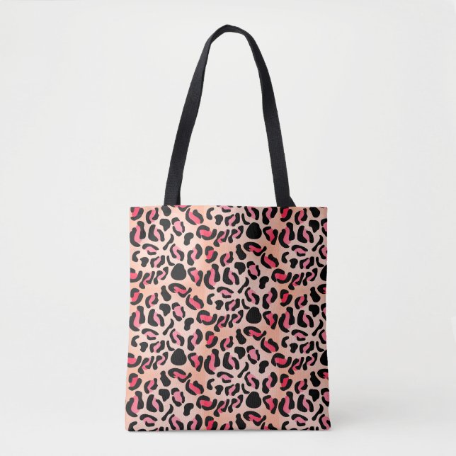 Modern Leopard Pattern Animal Print Tote Bag (Front)