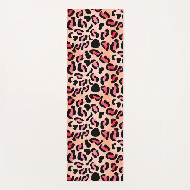 Modern Leopard Pattern Animal Print Yoga Mat (Front)
