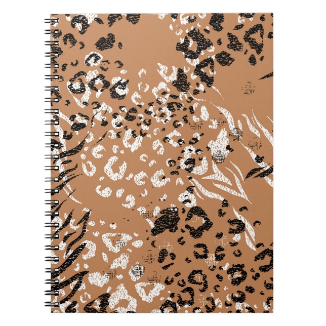 Modern leopard. Pattern. Background. Wild nature. Notebook (Front)