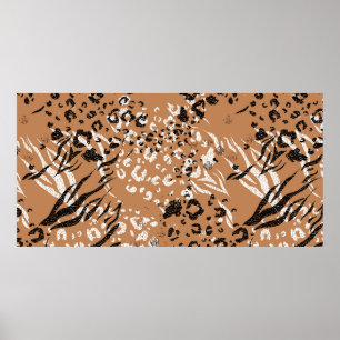 Modern leopard. Pattern. Background. Wild nature. Poster