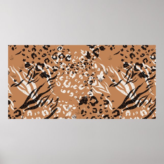 Modern leopard. Pattern. Background. Wild nature. Poster (Front)