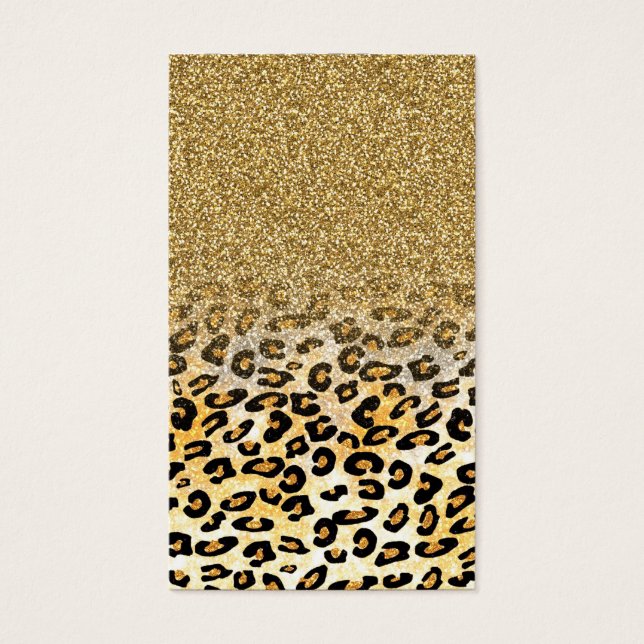  Modern Leopard Pattern Gold Glitter Ombre (Front)