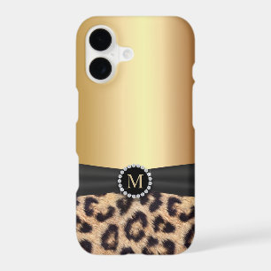 Modern Leopard Print Gold Monogram iPhone 7 Case