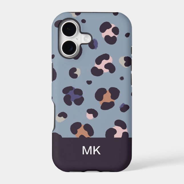 Modern Leopard Print Monogram Initial (Back)