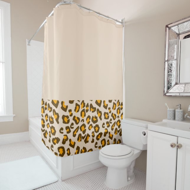 Modern Leopard Print Pattern Shower Curtain (In Situ)
