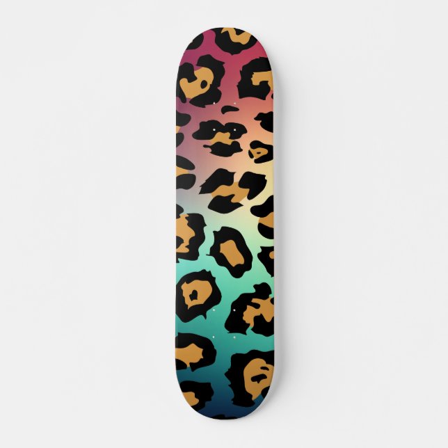 Modern Leopard Print Skateboard (Front)