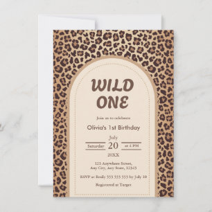 Modern Leopard Print Wild One 1st Birthday  Invitation