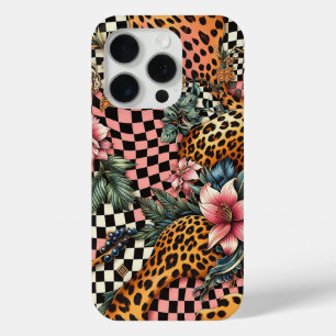 Modern Leopard & Tropical Floral Phone Case - Pink