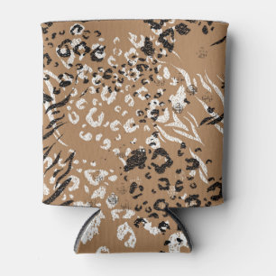 Modern leopard: wild nature pattern. can cooler