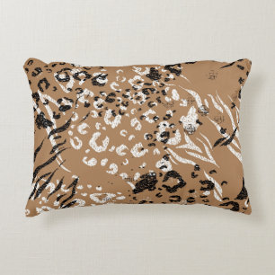Modern leopard: wild nature pattern. decorative cushion