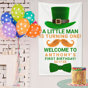 Modern Leprechaun St. Patrick's Any Age Birthday Banner