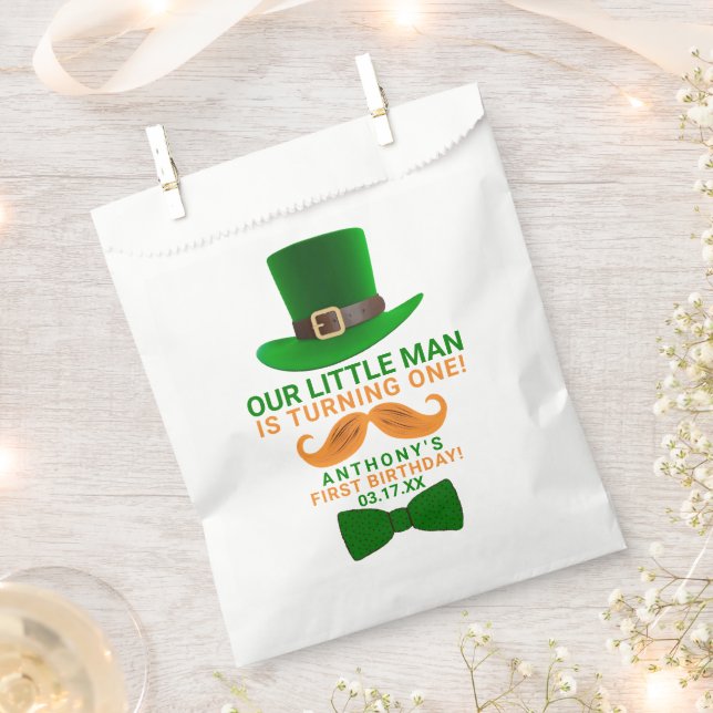 Modern Leprechaun St. Patrick's Any Age Birthday Favour Bags (Clipped)
