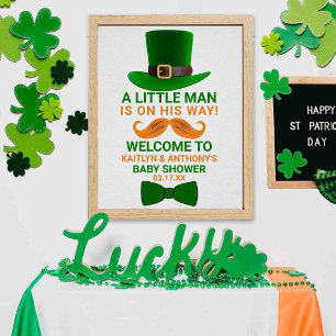 Modern Leprechaun St. Patrick's Day Baby Shower Poster
