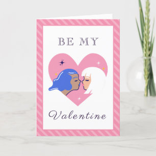 Modern Lesbian Couple LGBTQ Valentine's Day Cute Holiday Card