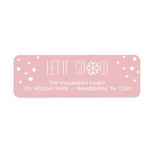 Modern Let it Snow Holiday Return Address Labels