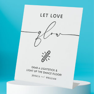 Modern Let Love Glow Wedding Glow Stick Sign