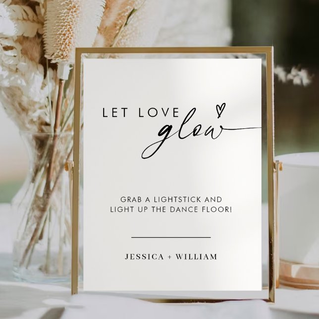 Modern Let Love Glow Wedding Glow Stick Sign (Creator Uploaded)