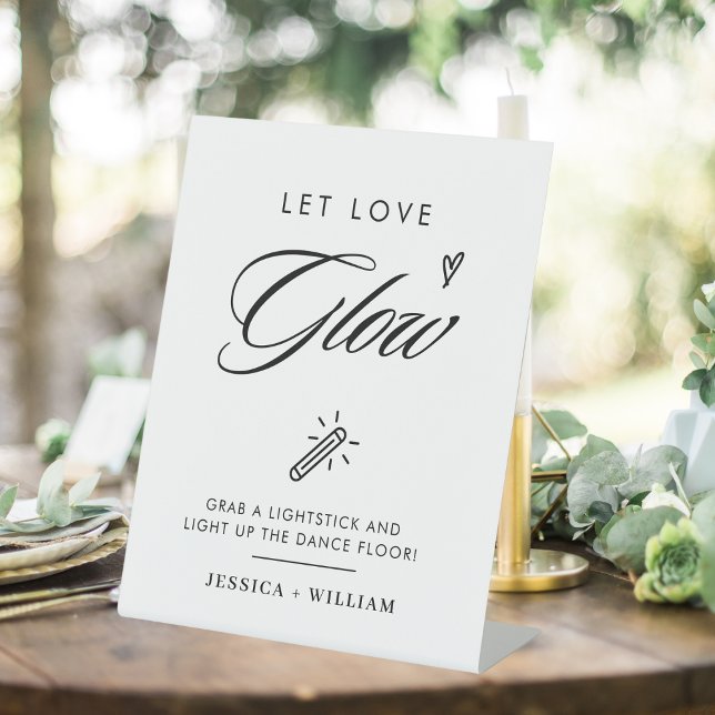 Modern Let Love Glow Wedding Glow Stick Sign (Creator Uploaded)