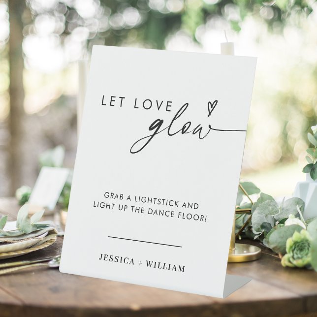 Modern Let Love Glow Wedding Glow Stick Sign (Creator Uploaded)