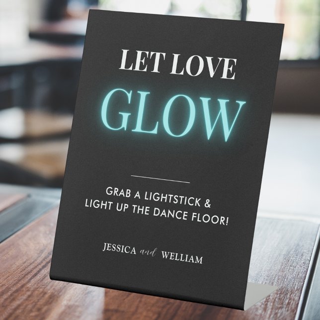 Modern Let Love Glow Wedding Glow Stick Sign (Creator Uploaded)