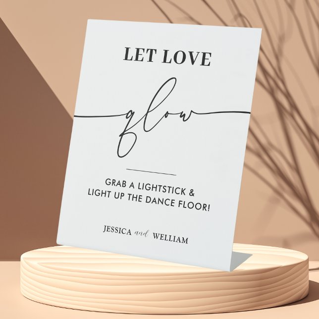 Modern Let Love Glow Wedding Glow Stick Sign (Creator Uploaded)