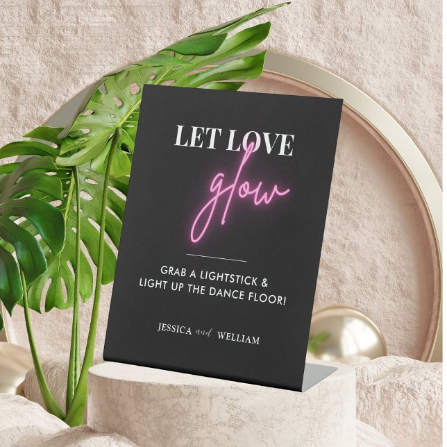 Modern Let Love Glow Wedding Glow Stick Sign (Creator Uploaded)