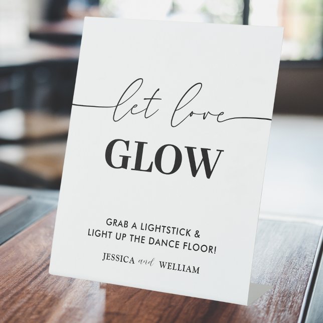 Modern Let Love Glow Wedding Glow Stick Sign (Creator Uploaded)