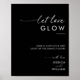 Modern Let Love Glow Wedding Glow Stick Sign
