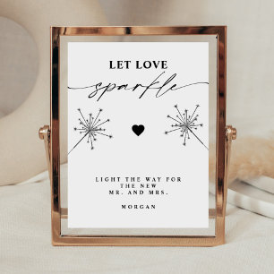 Modern Let Love Sparkle Sign Wedding Table Sign