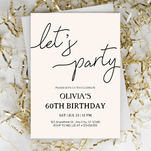 Modern Let’s Party 60th Birthday Invitation