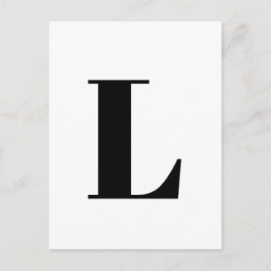 Modern Letter Custom Alphabet Minimalist Initial Postcard