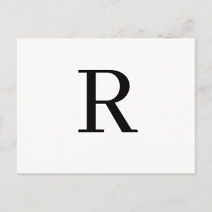 Modern Letter Minimalist Initial Design Postcard