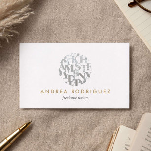 Modern Letterform Logo for Authors and Writers Business Card