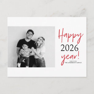 Modern Lettering 2025 Happy New Year Photo Holiday Postcard