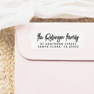Modern Lettering Bold Family Name Return Address