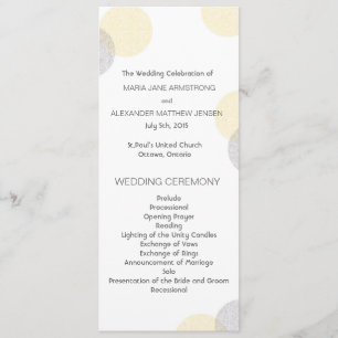 Modern Letterpress Style Circle Wedding Program Programme