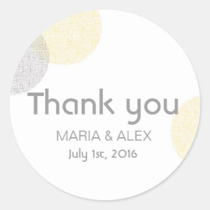 Modern Letterpress Style Circle wedding sticker