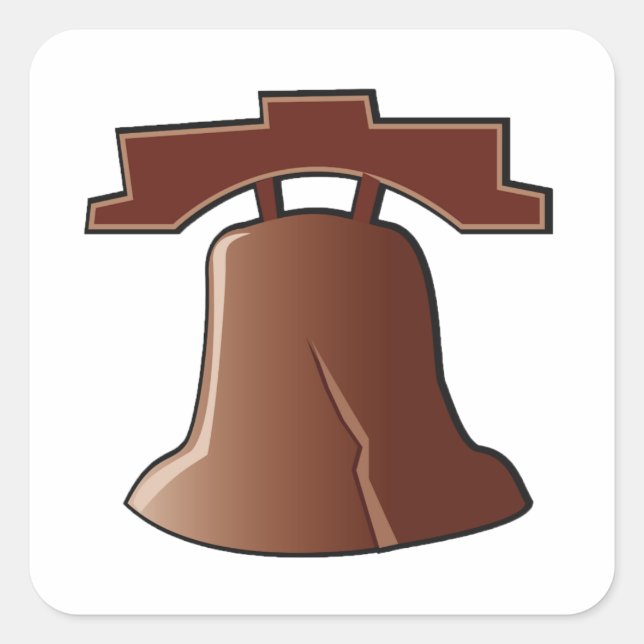 Modern Liberty Bell Patriotic Philadelphia Icon  Square Sticker (Front)