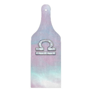 Modern Libra Zodiac Sign Mother of Pearl Style Cutting Board