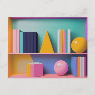 Modern Library Books Design All Occasion Postcard