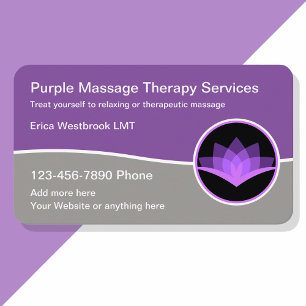 Modern Licensed Massage Therapist Business Card